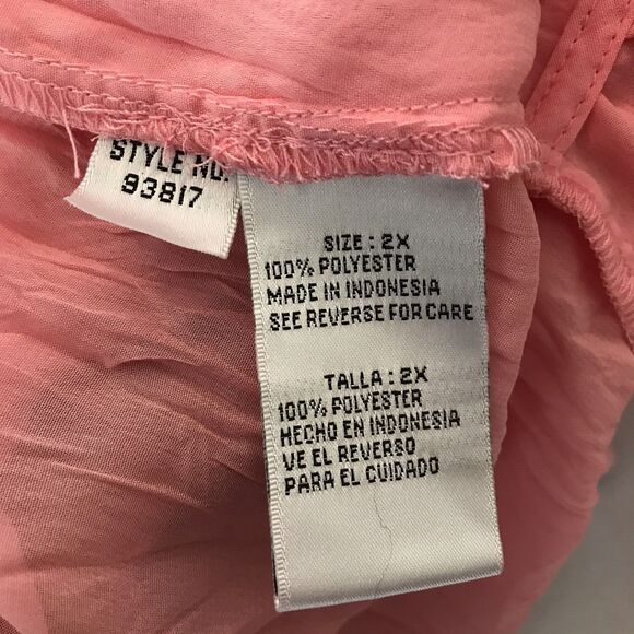 Dress-U-II Lovely Woman's Mellon Color Ruffle Blouse Pheasant Sleeves Size 2X - Picture 8 of 8